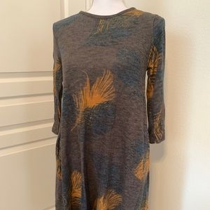 3/4 Sleeve Feather Dress